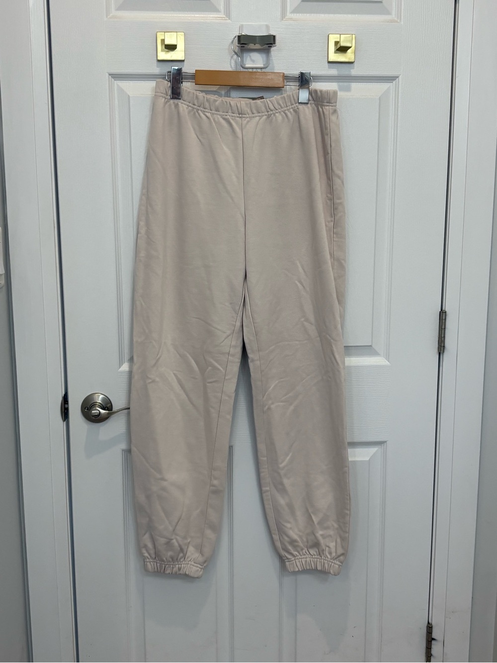 H&M Casual Elastic-Waist Pants - Light Beige #1499